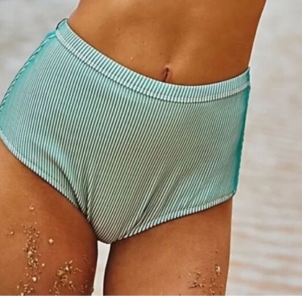 New Rhythm x Free People Noumea boy leg bikini bottom marine green size medium